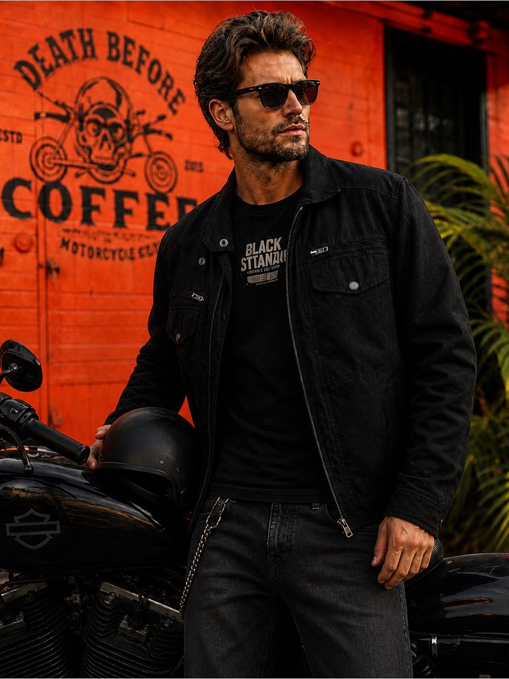 Armored Motorcycle Jacket | Black | Large